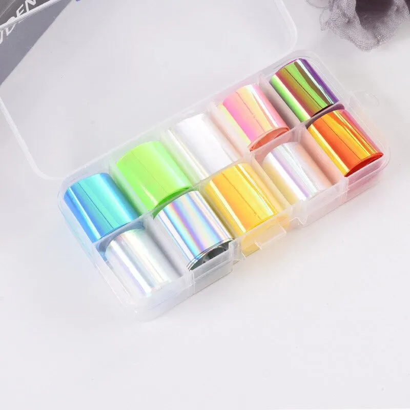 Holographic Multi-Pattern Nail Art Foil Sticker Decoration Set