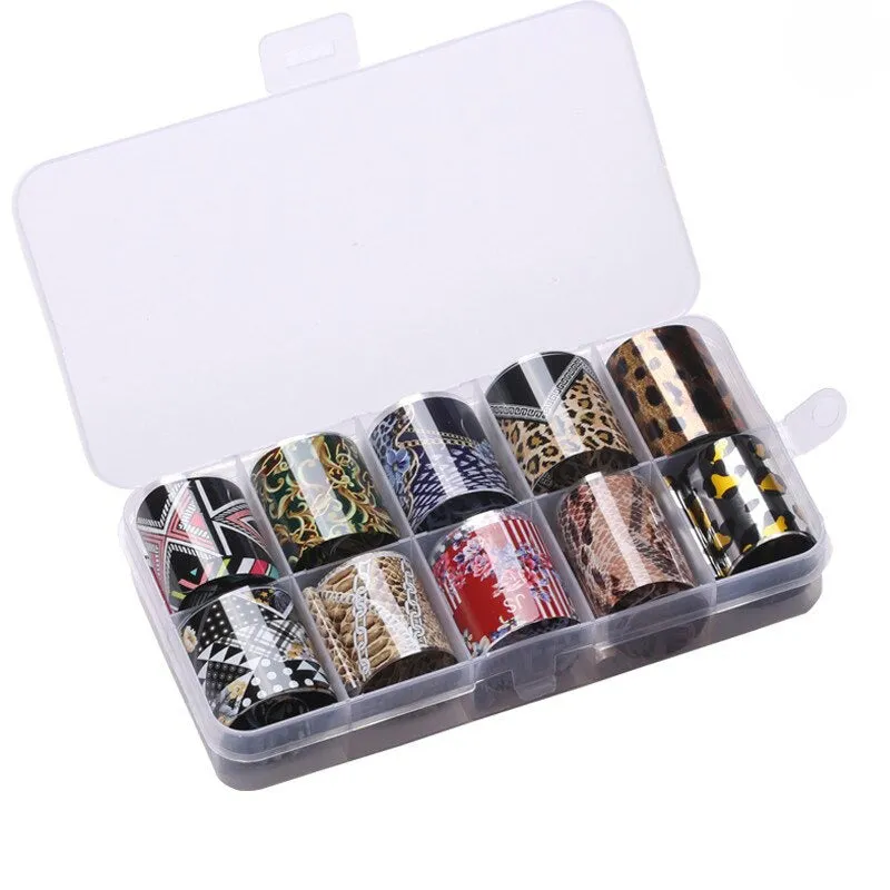 Holographic Multi-Pattern Nail Art Foil Sticker Decoration Set