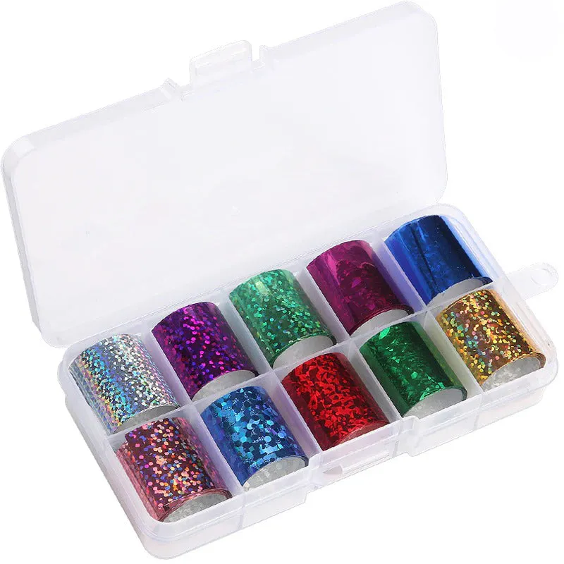 Holographic Multi-Pattern Nail Art Foil Sticker Decoration Set
