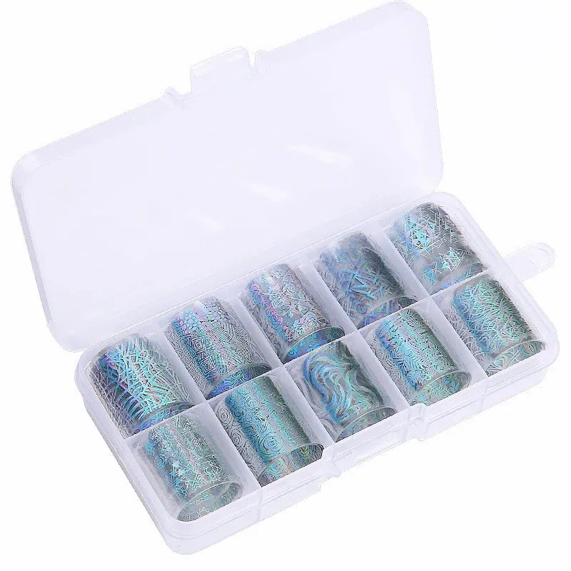 Holographic Multi-Pattern Nail Art Foil Sticker Decoration Set