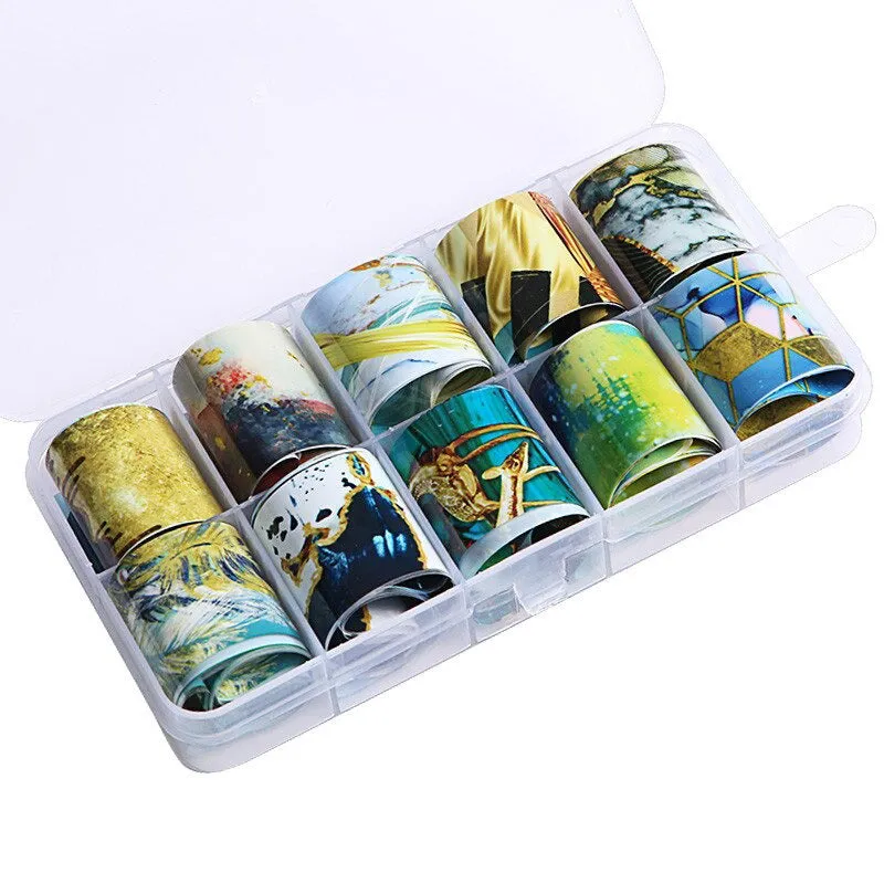 Holographic Multi-Pattern Nail Art Foil Sticker Decoration Set