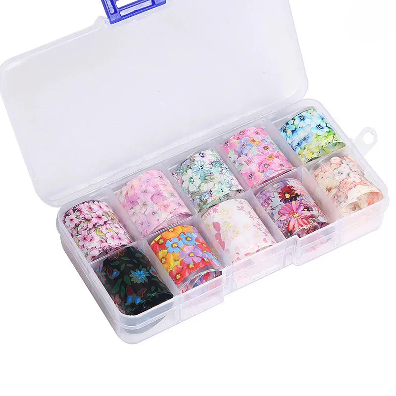 Holographic Multi-Pattern Nail Art Foil Sticker Decoration Set