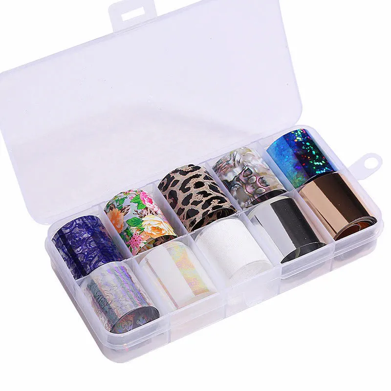 Holographic Multi-Pattern Nail Art Foil Sticker Decoration Set