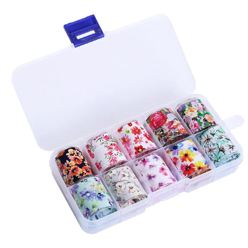 Holographic Multi-Pattern Nail Art Foil Sticker Decoration Set
