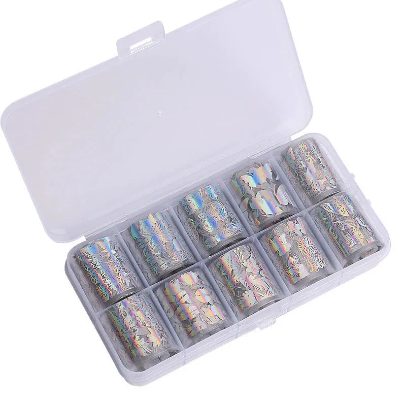 Holographic Multi-Pattern Nail Art Foil Sticker Decoration Set