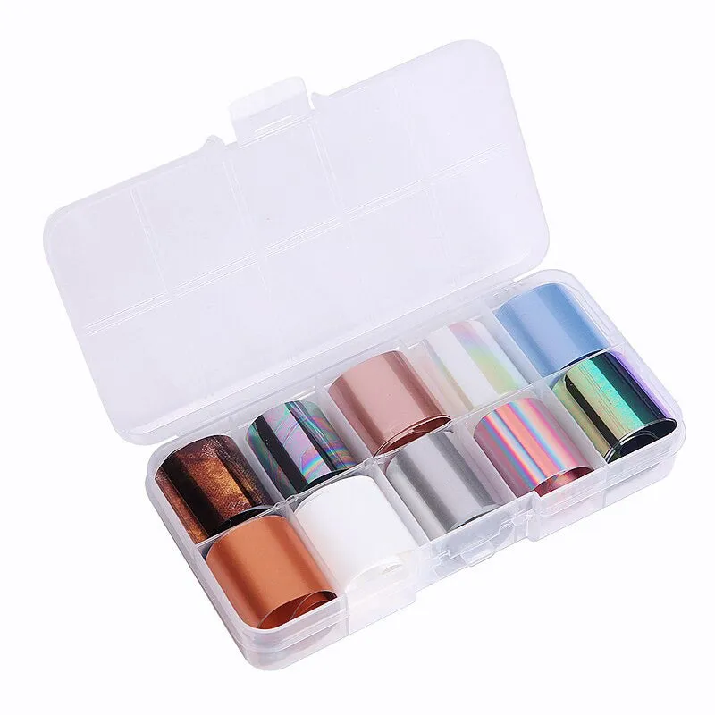 Holographic Multi-Pattern Nail Art Foil Sticker Decoration Set