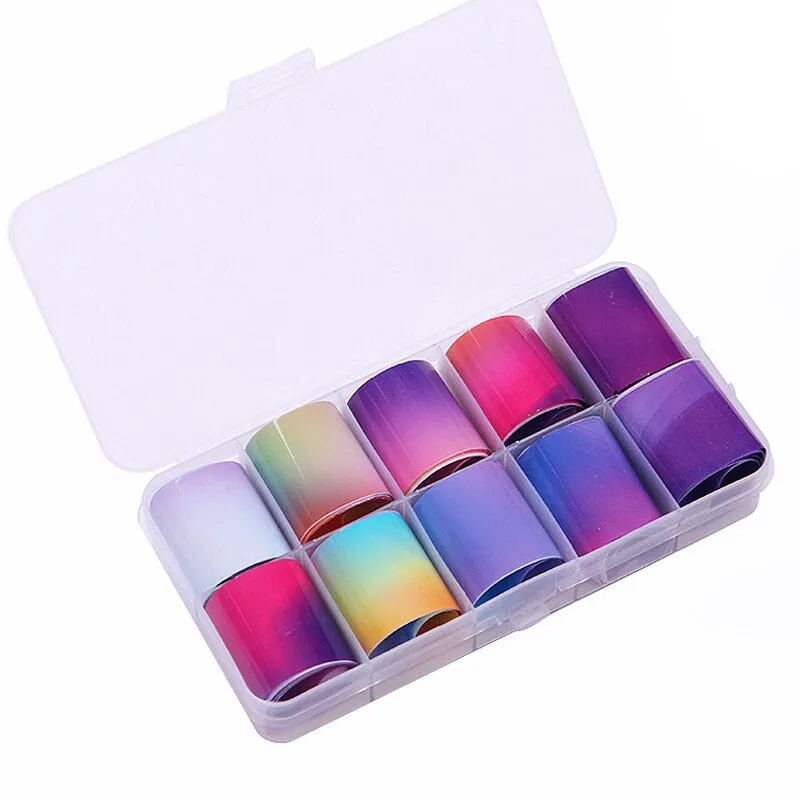 Holographic Multi-Pattern Nail Art Foil Sticker Decoration Set
