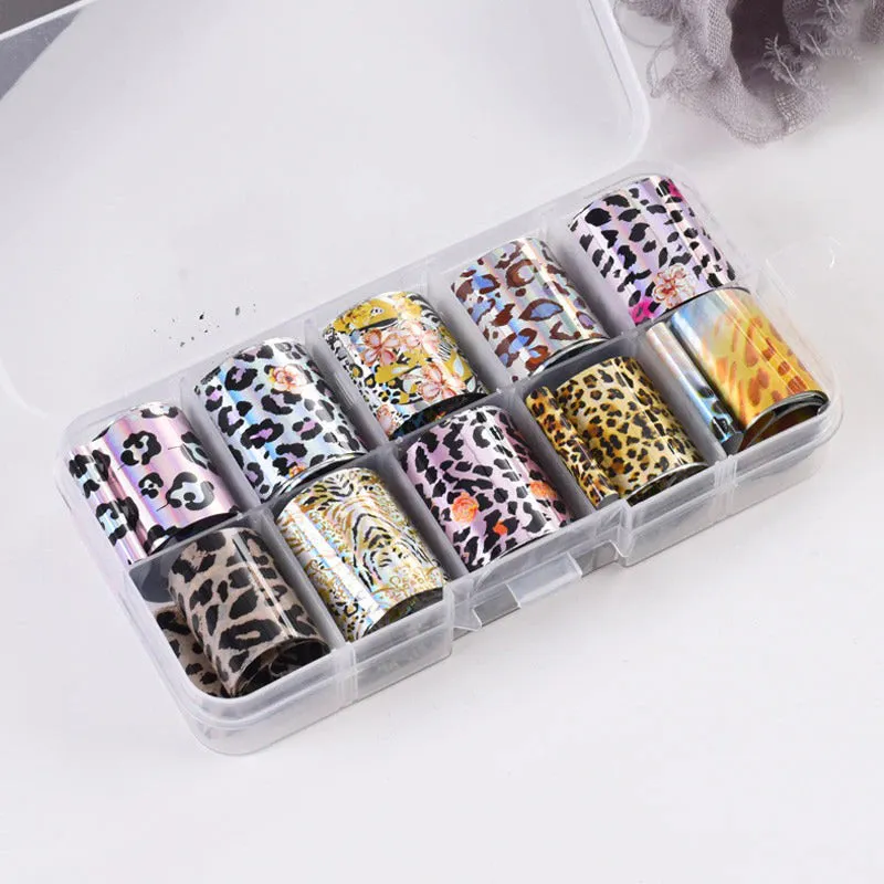 Holographic Multi-Pattern Nail Art Foil Sticker Decoration Set