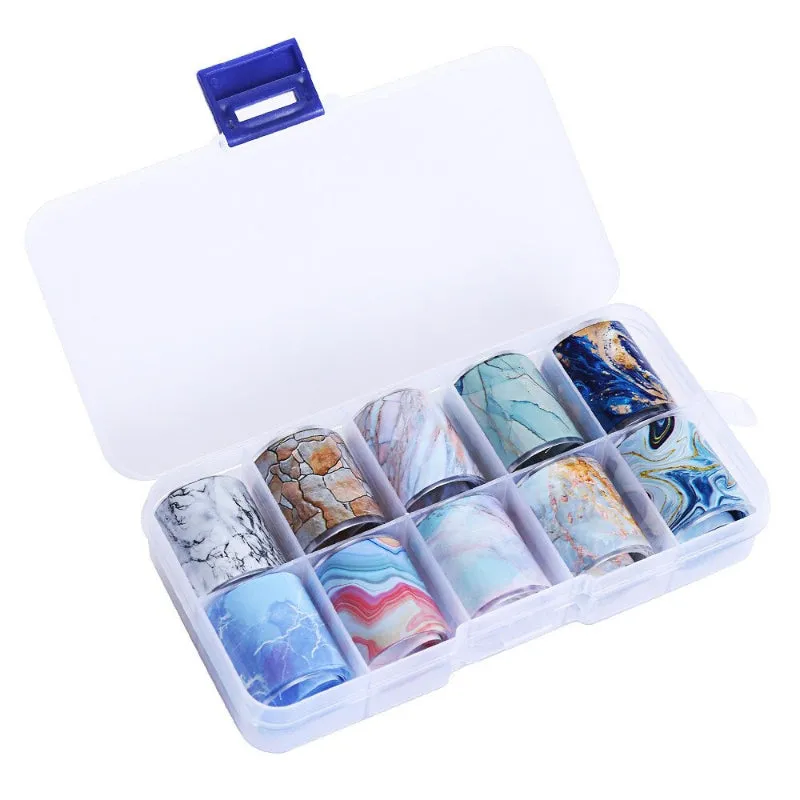 Holographic Multi-Pattern Nail Art Foil Sticker Decoration Set