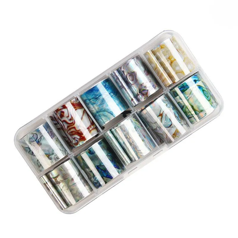 Holographic Multi-Pattern Nail Art Foil Sticker Decoration Set