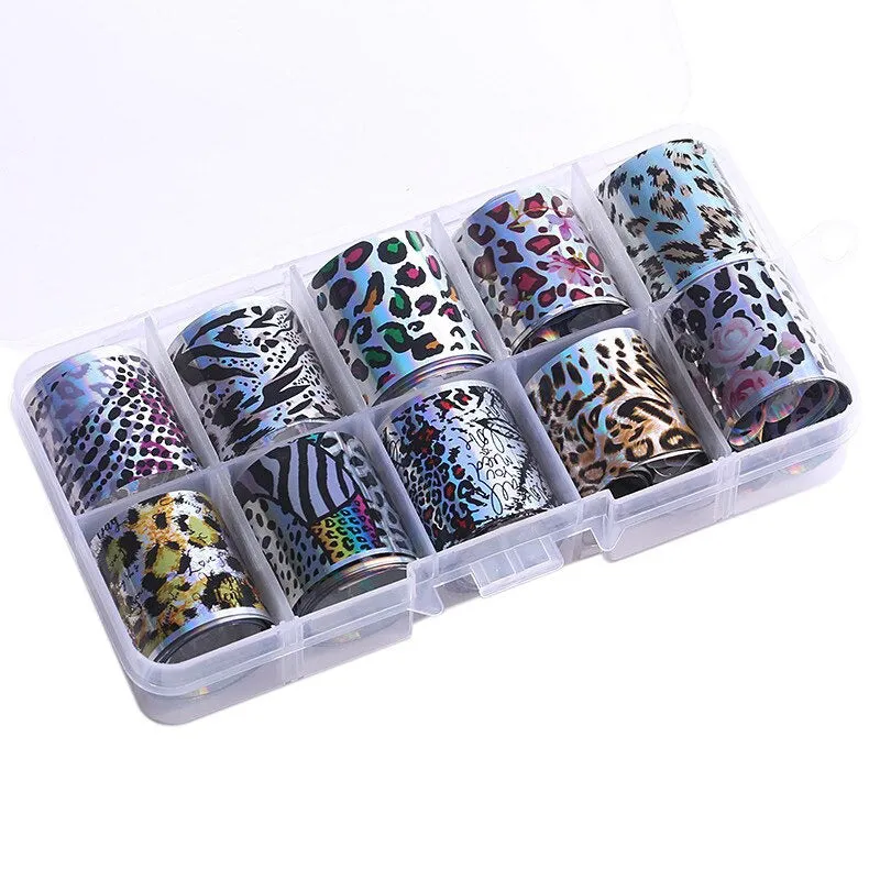 Holographic Multi-Pattern Nail Art Foil Sticker Decoration Set