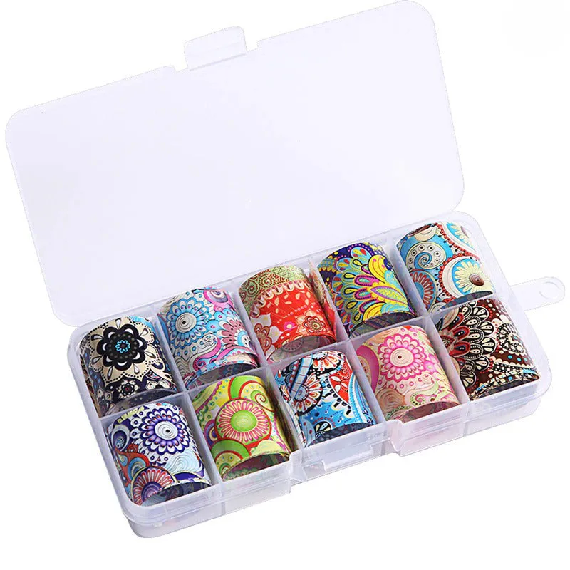 Holographic Multi-Pattern Nail Art Foil Sticker Decoration Set