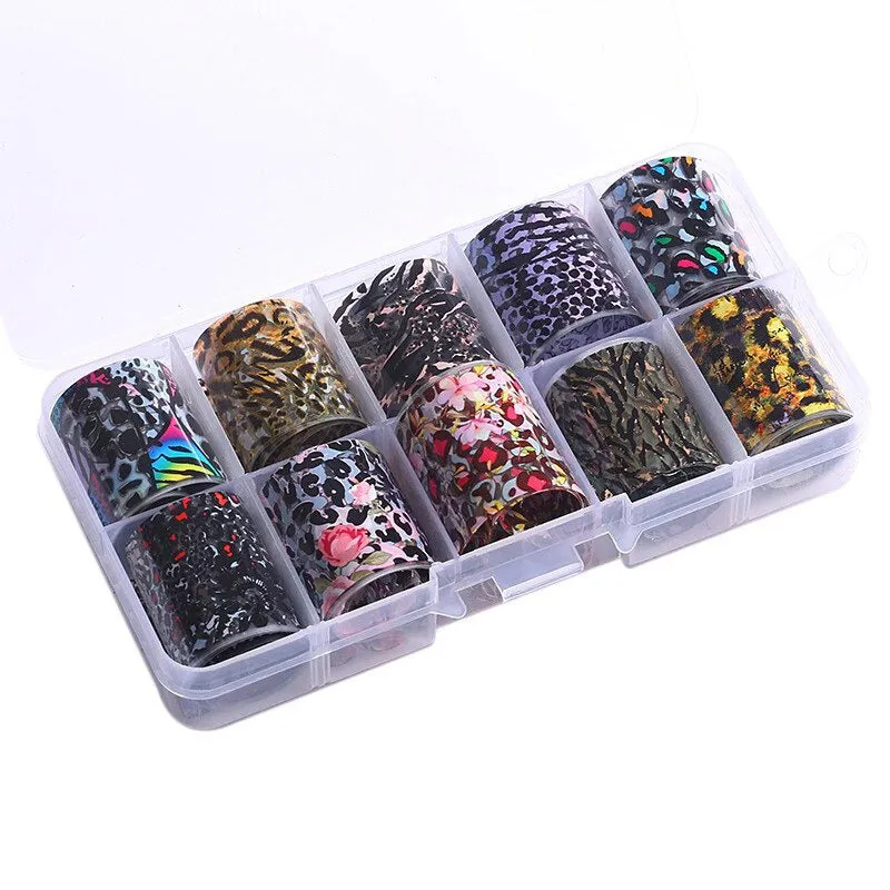 Holographic Multi-Pattern Nail Art Foil Sticker Decoration Set