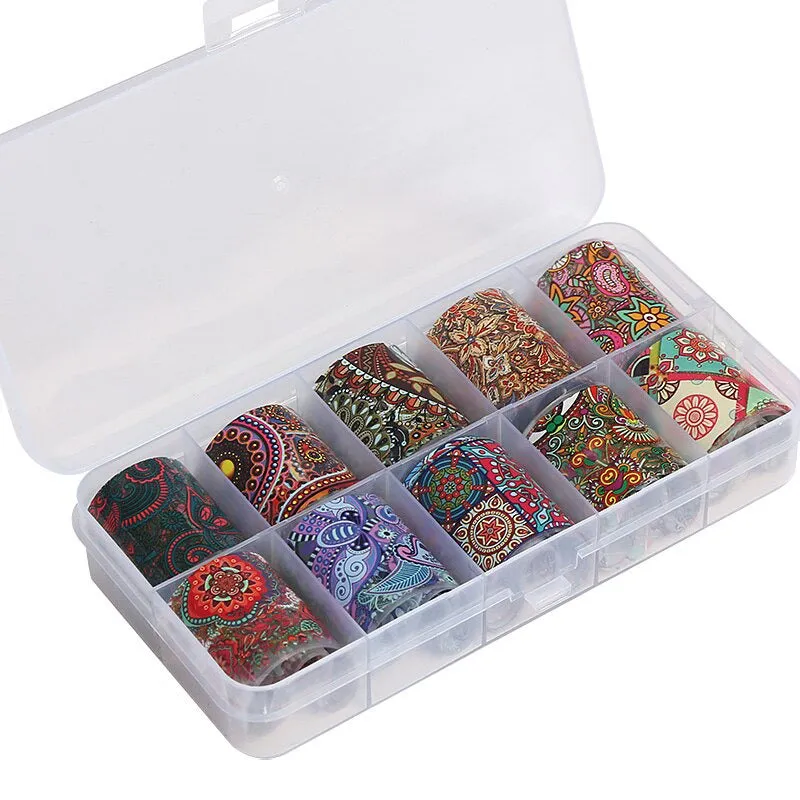 Holographic Multi-Pattern Nail Art Foil Sticker Decoration Set