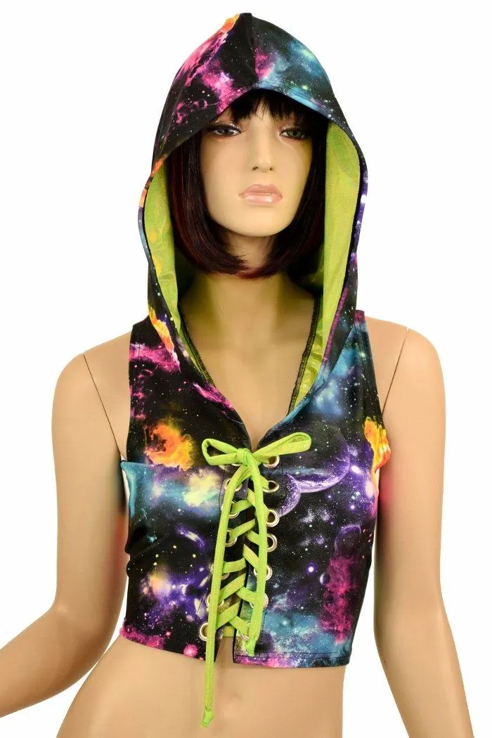Hooded Lace Up Top
