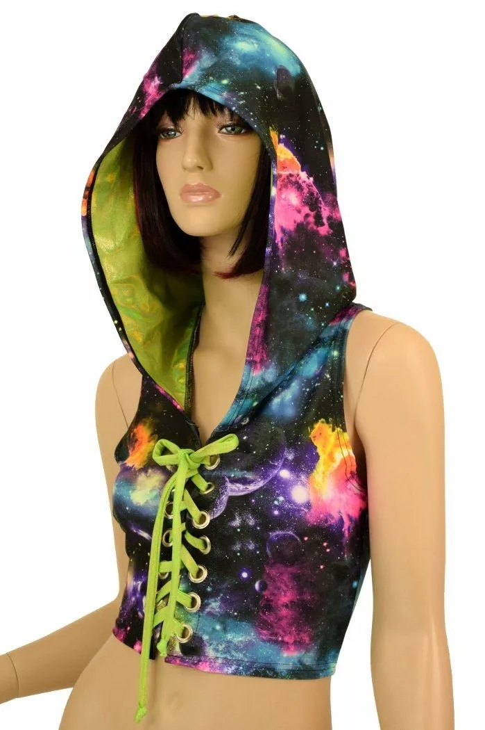 Hooded Lace Up Top