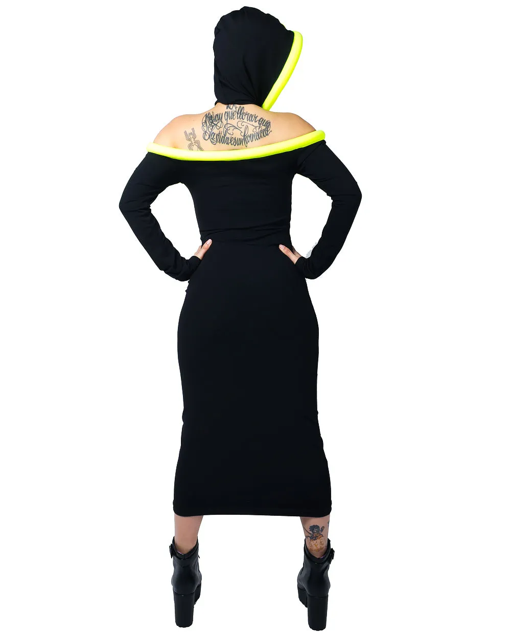 HOODIE OFF SHOULDER DRESS