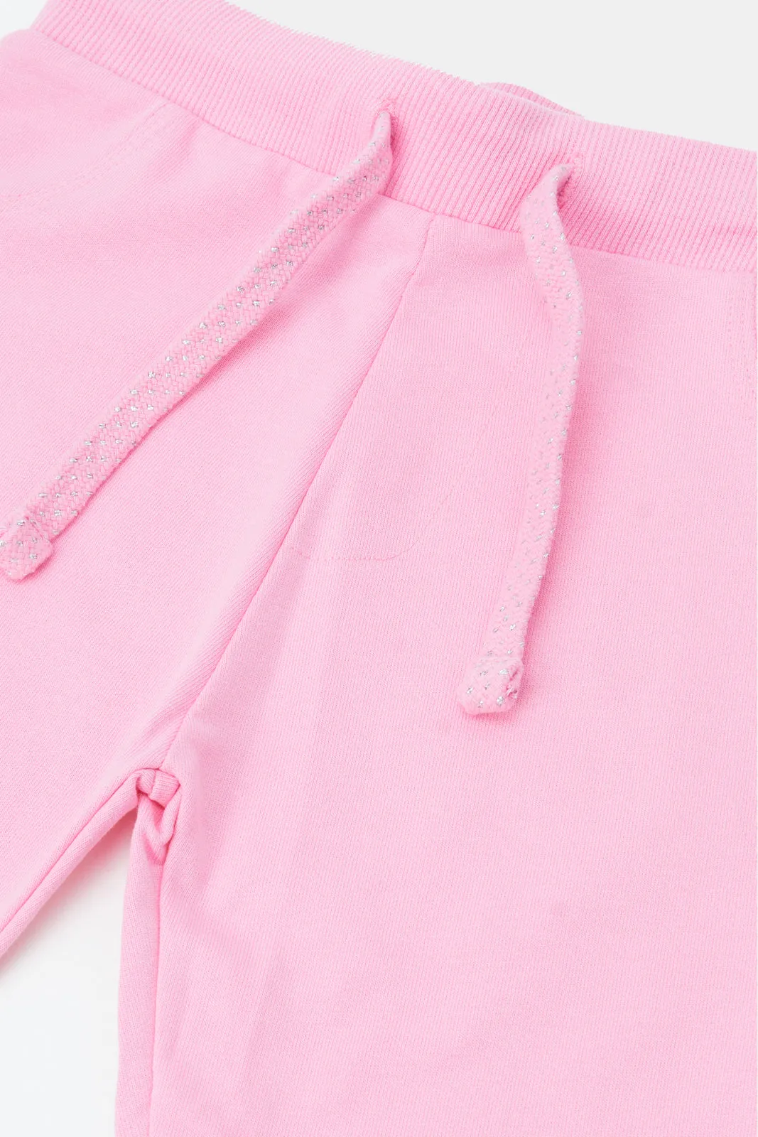 Infant Girls Pink Solid Active Pants