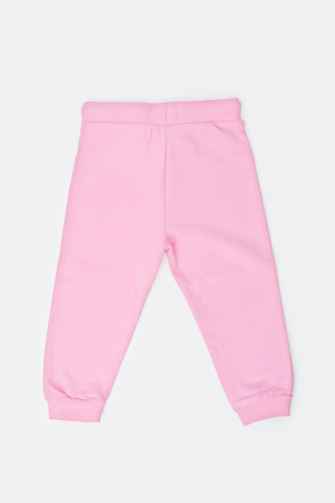 Infant Girls Pink Solid Active Pants