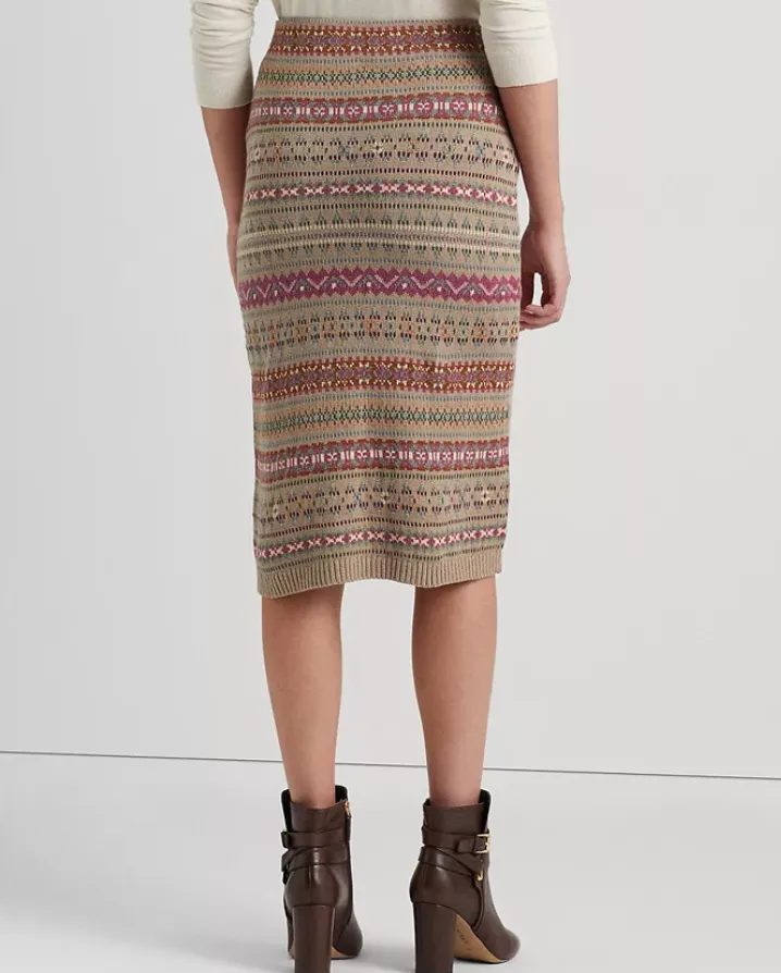 Lauren Ralph Lauren Women's Fair Isle Linen-Blend Pencil Skirt