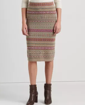 Lauren Ralph Lauren Women's Fair Isle Linen-Blend Pencil Skirt