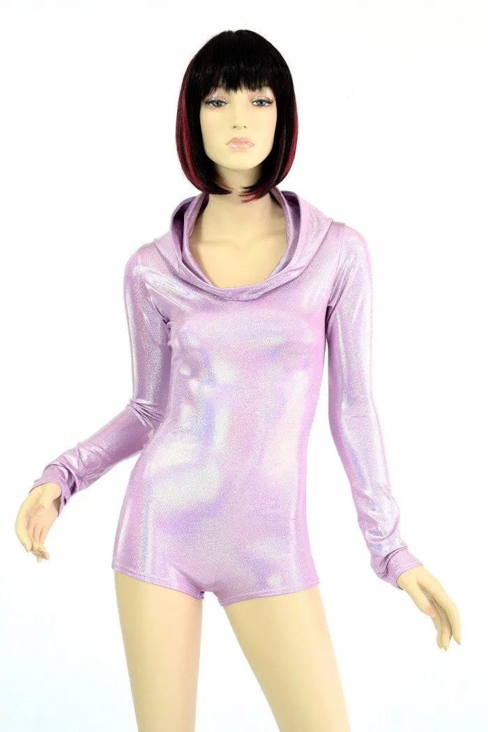 Lilac Long Sleeve Hoodie Romper