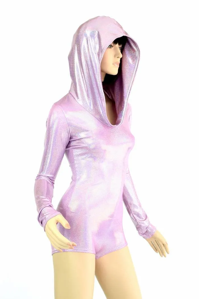 Lilac Long Sleeve Hoodie Romper