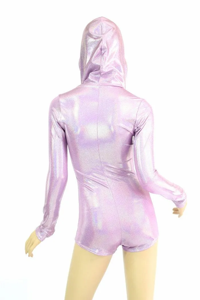 Lilac Long Sleeve Hoodie Romper