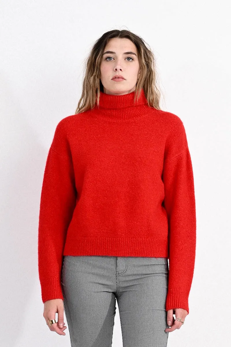 Lili Sidonio Red Casual Knitted Sweater