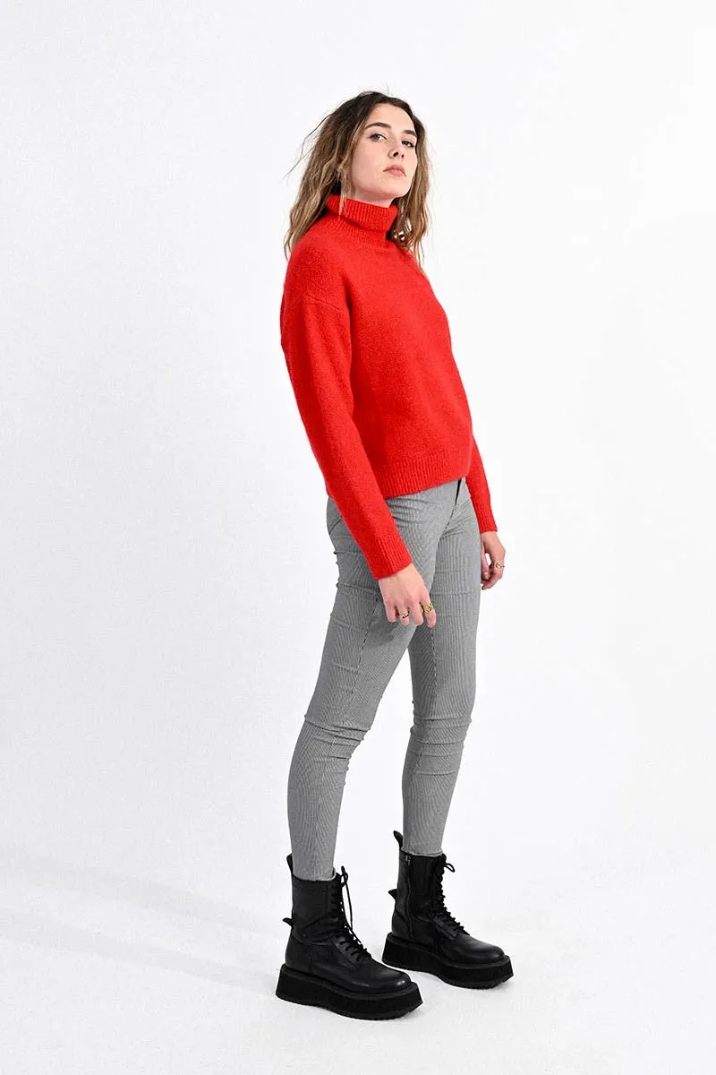 Lili Sidonio Red Casual Knitted Sweater
