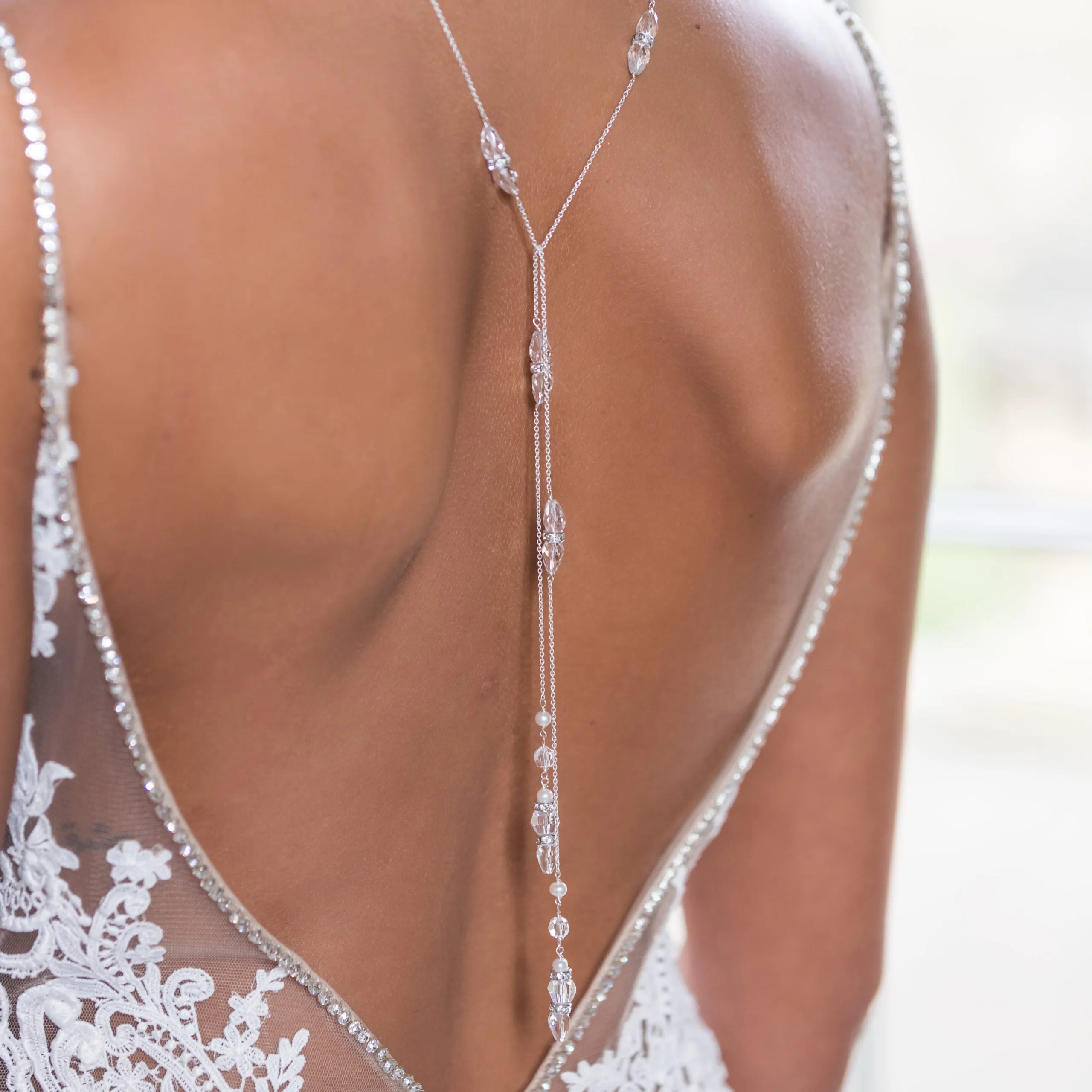 Margot Crystal Bridal Back Necklace