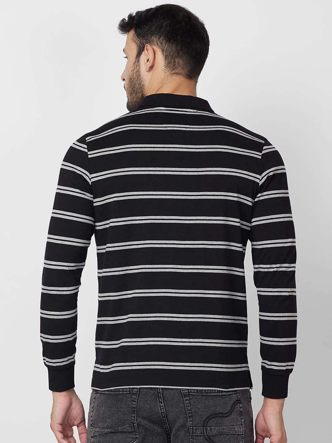 Men's Full Sleeve Jersey Striper Polo