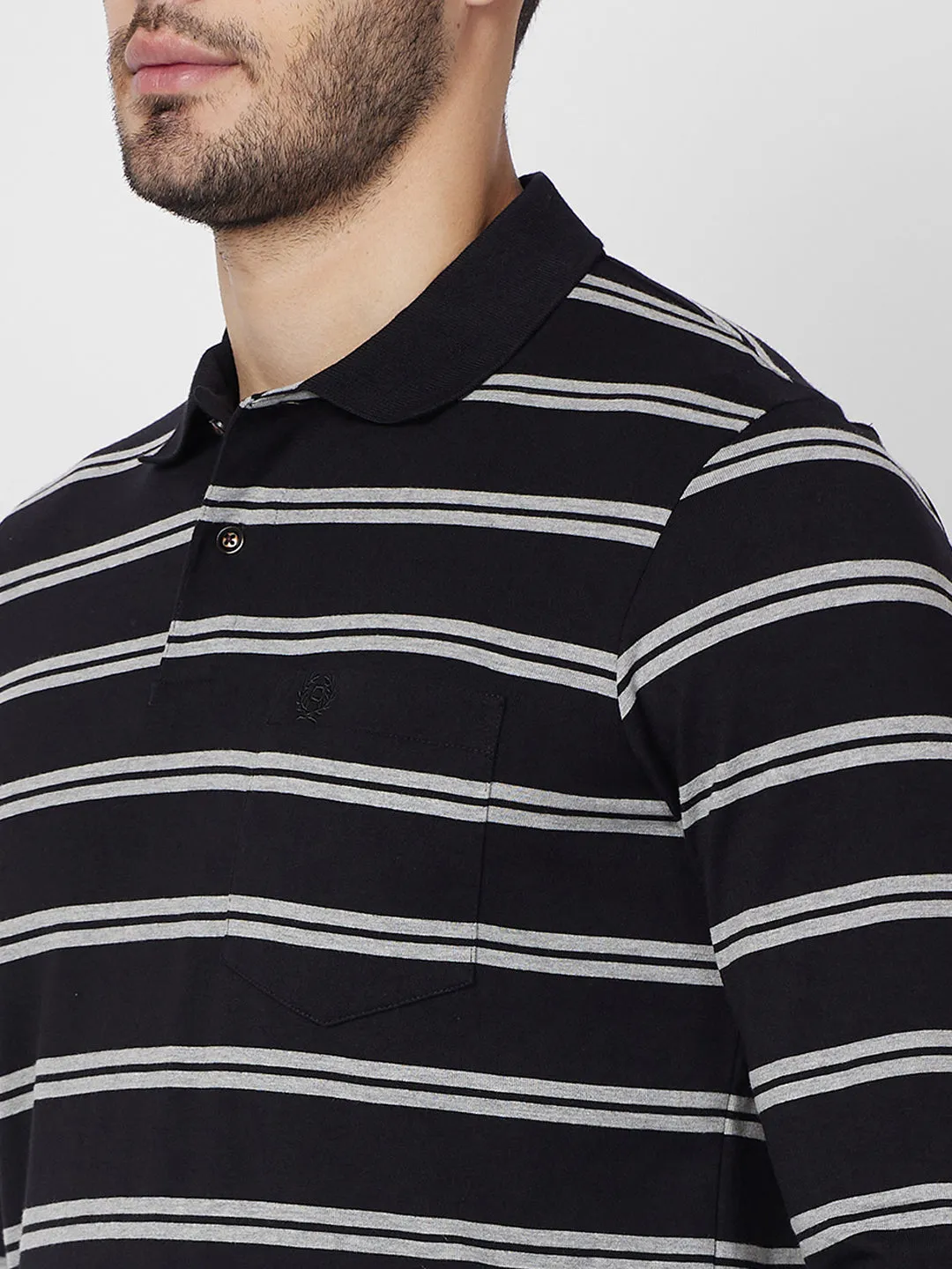 Men's Full Sleeve Jersey Striper Polo