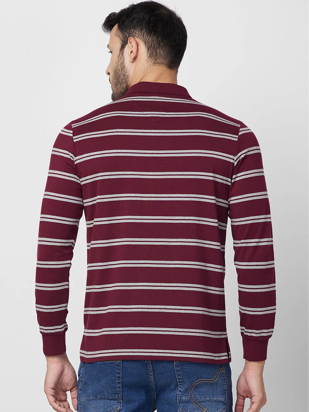 Men's Full Sleeve Jersey Striper Polo