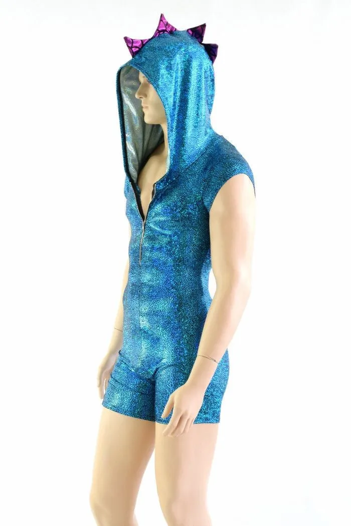 Mens Turquoise Dragon Romper