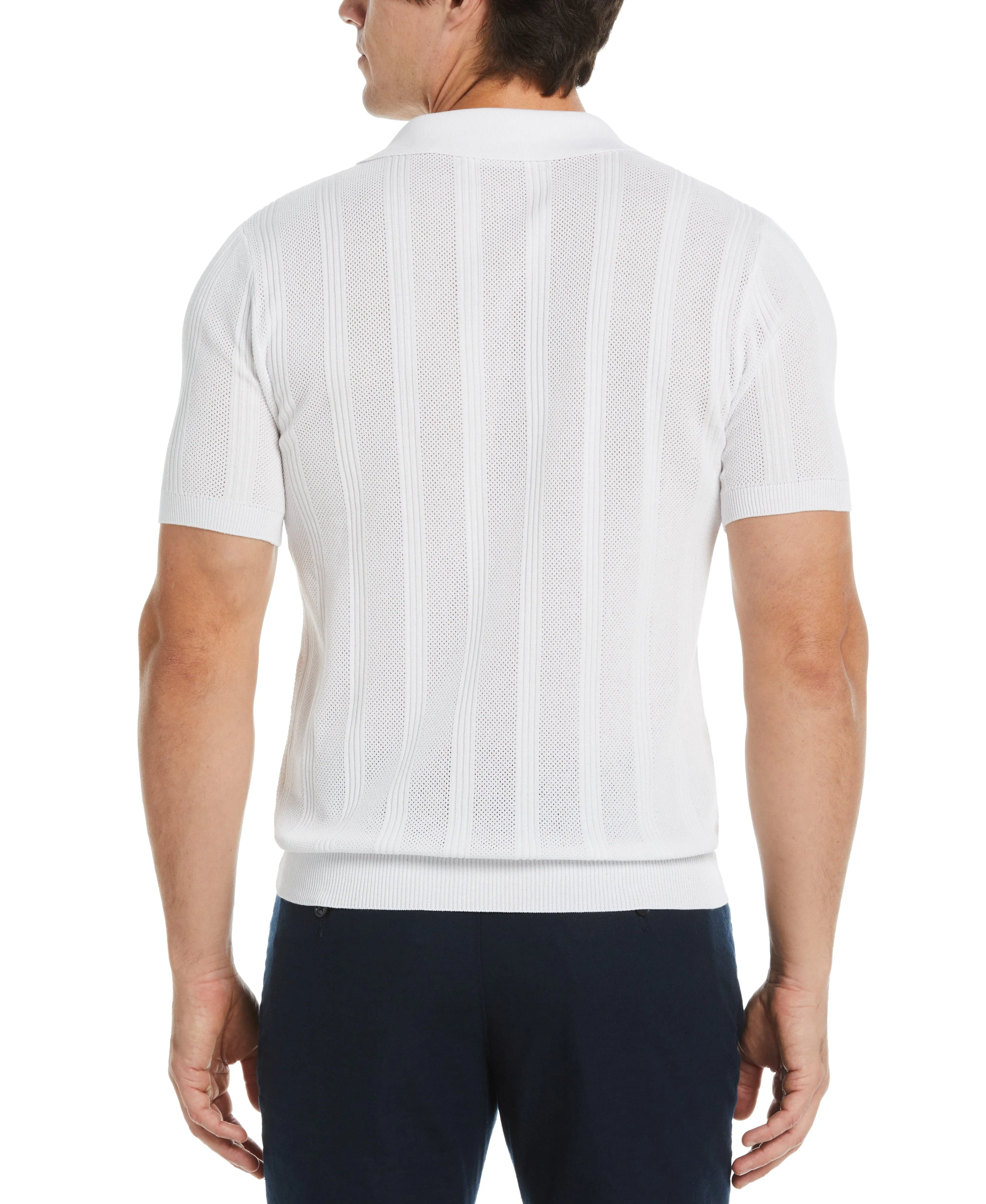 Mesh Stripe Sweater Polo