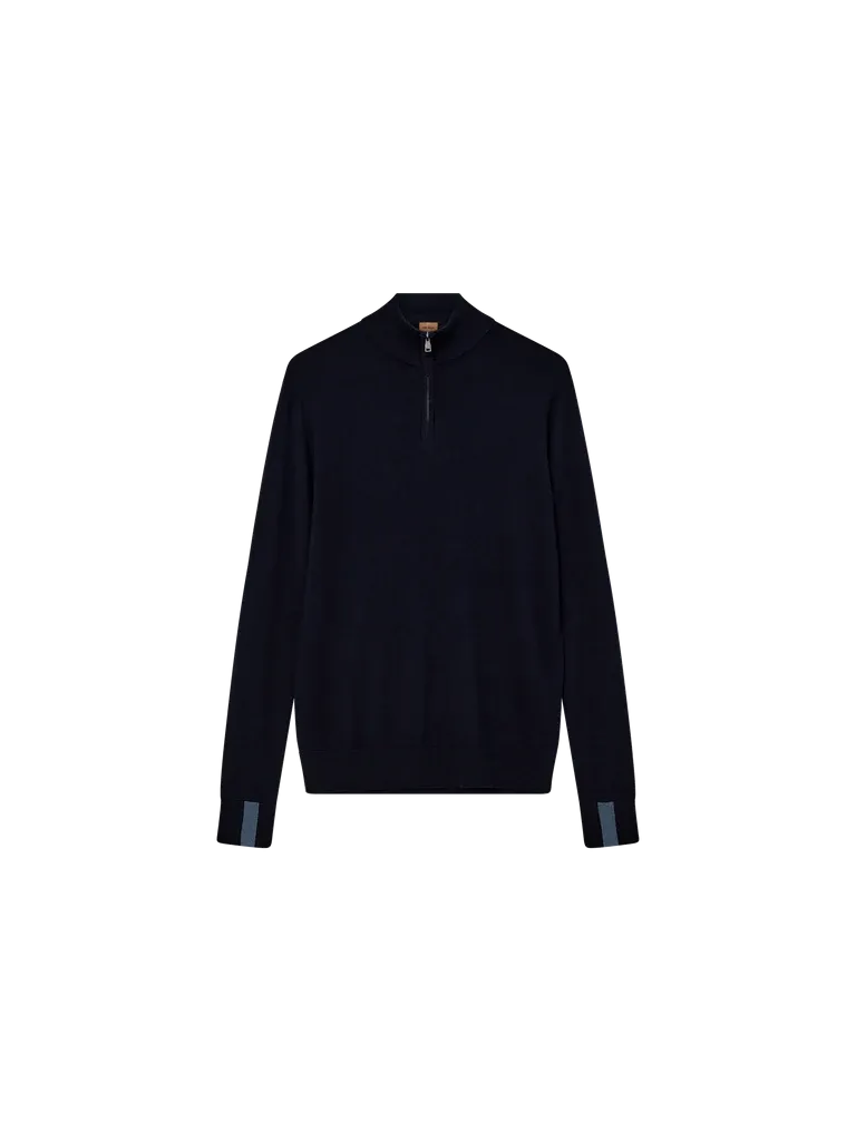 MMGAdam Soft Zip Turtle Neck Knit Navy