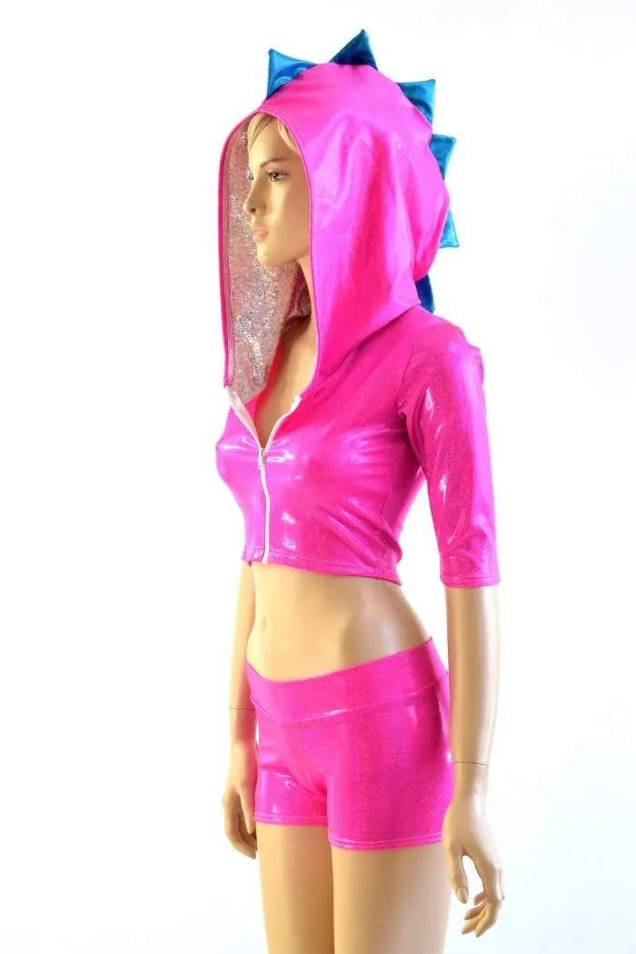 Neon Pink Dragon Hoodie Set