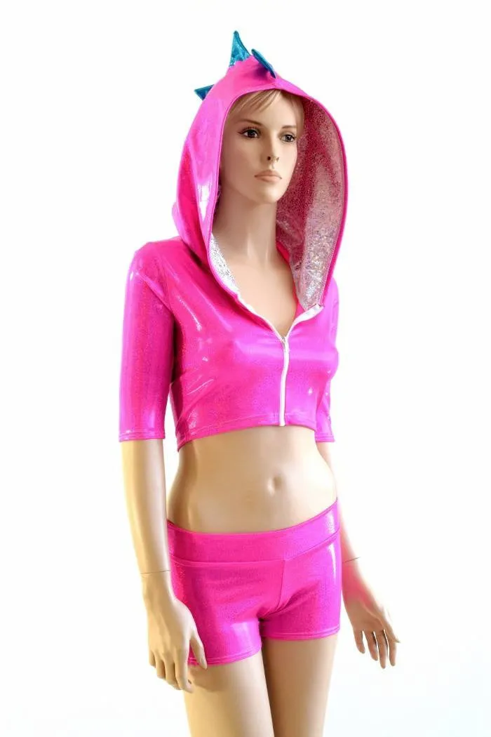 Neon Pink Dragon Hoodie Set