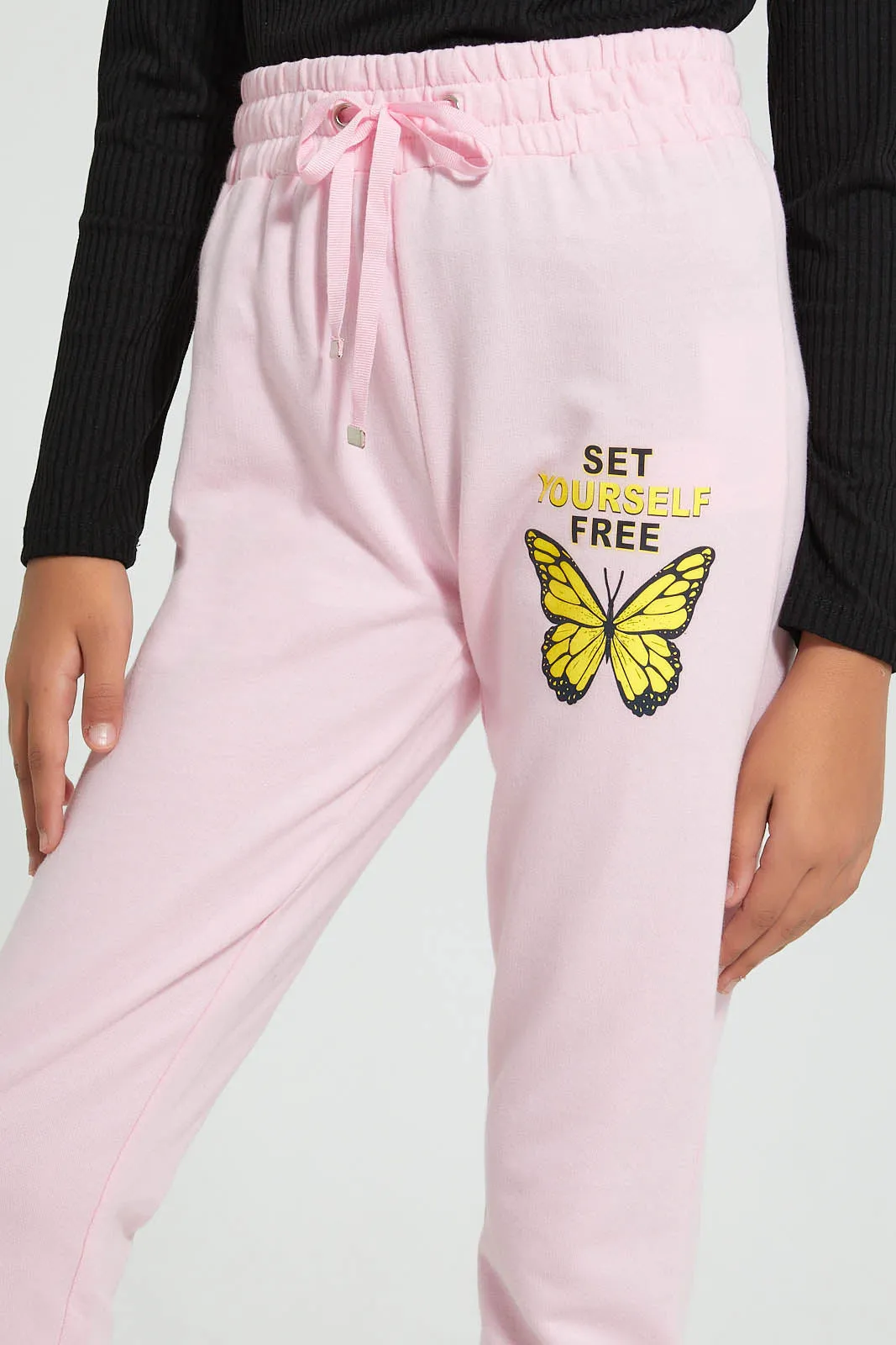 Pink Butterfly Basic Jogger