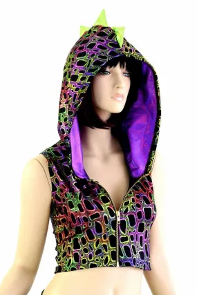 Poisonous Dragon Zipper Front Crop Top