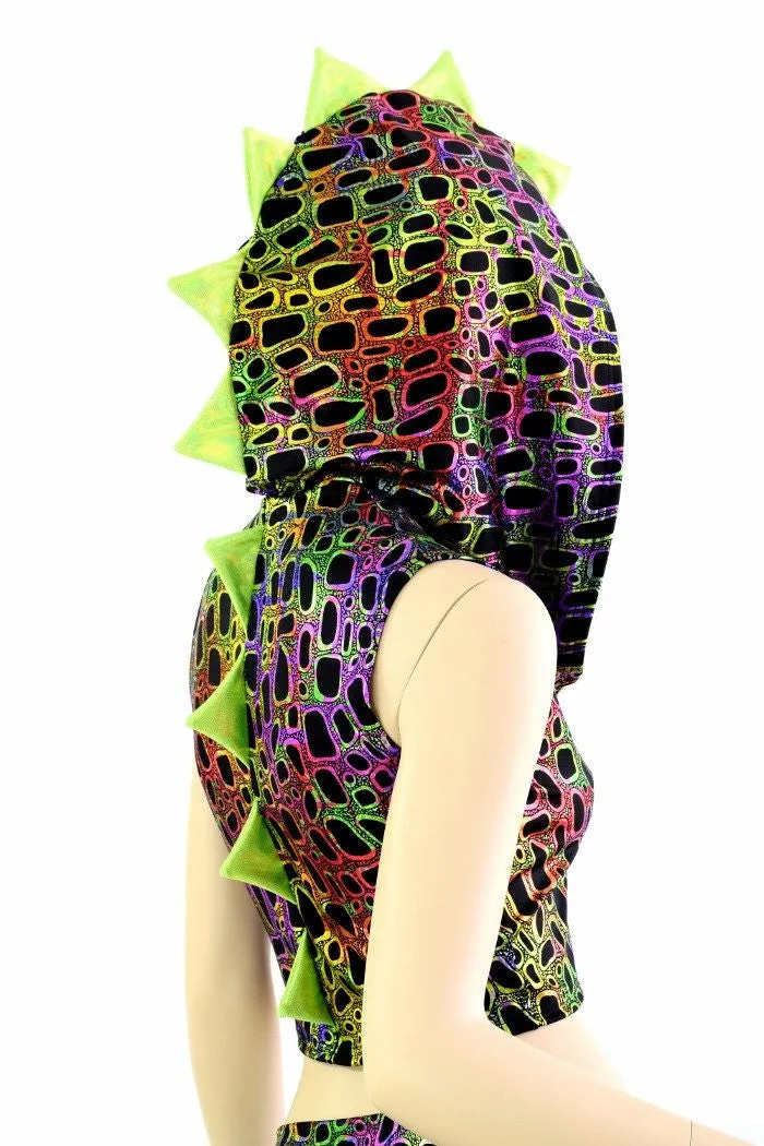 Poisonous Dragon Zipper Front Crop Top