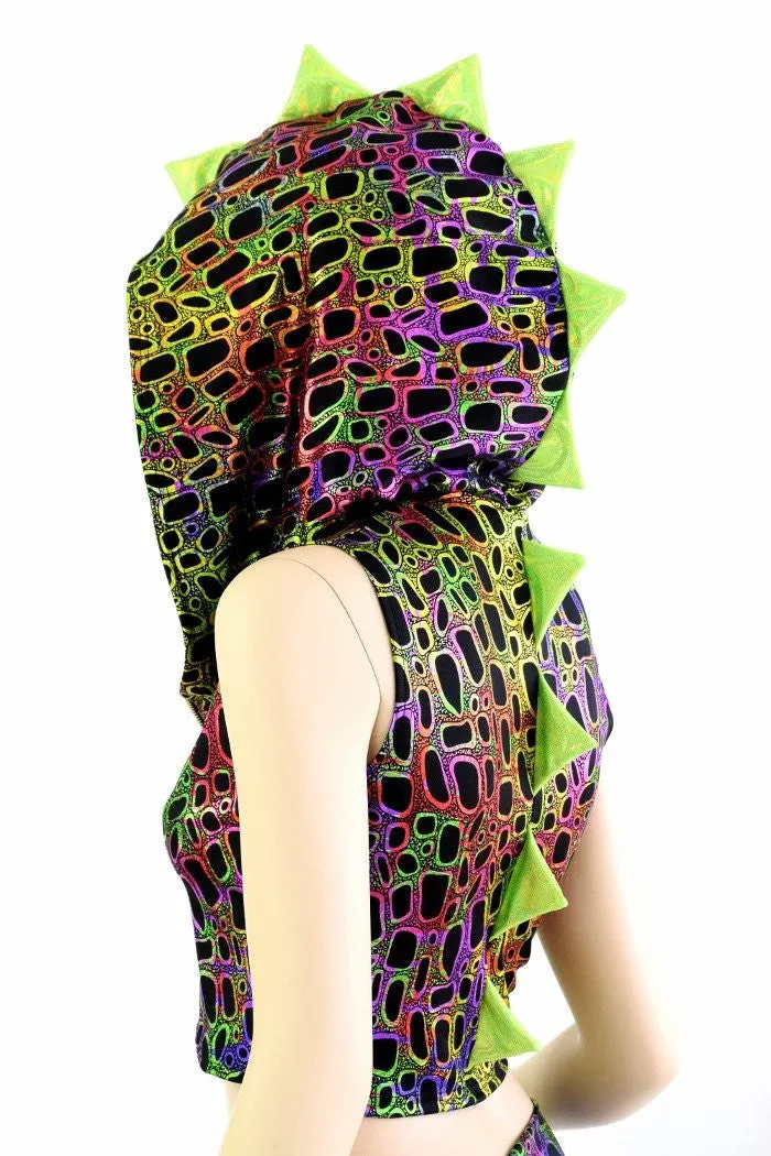 Poisonous Dragon Zipper Front Crop Top