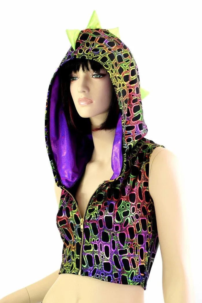 Poisonous Dragon Zipper Front Crop Top