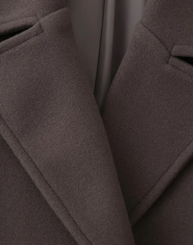 Pre Order: Elegant Gray Double Breasted Charm Coat