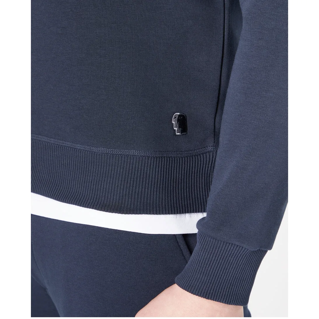 Remus Uomo Tapered Fit Cotton Blend Crew Sweatshirt 58760 Navy