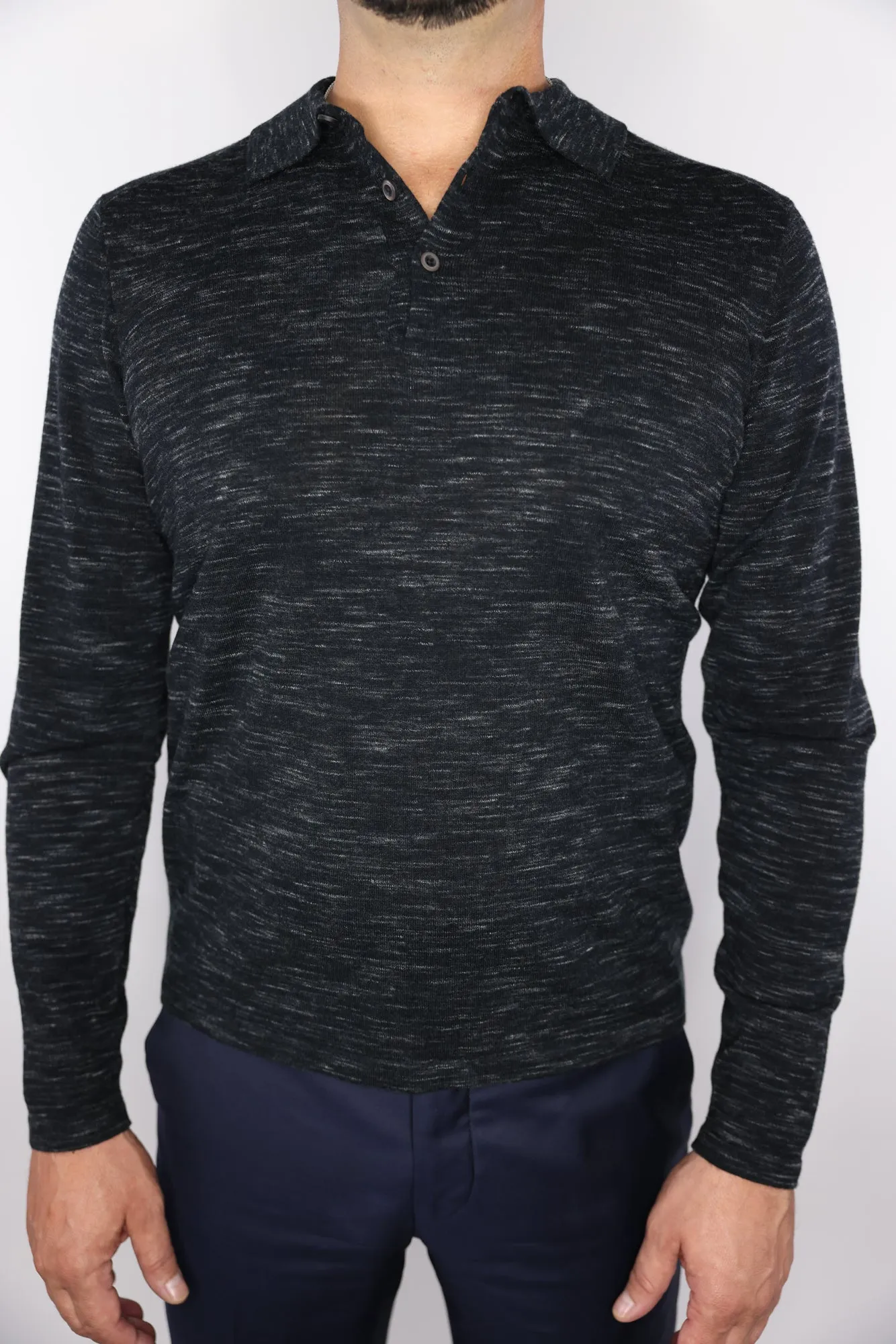 Robert Barakett Knit Long Sleeve Polo