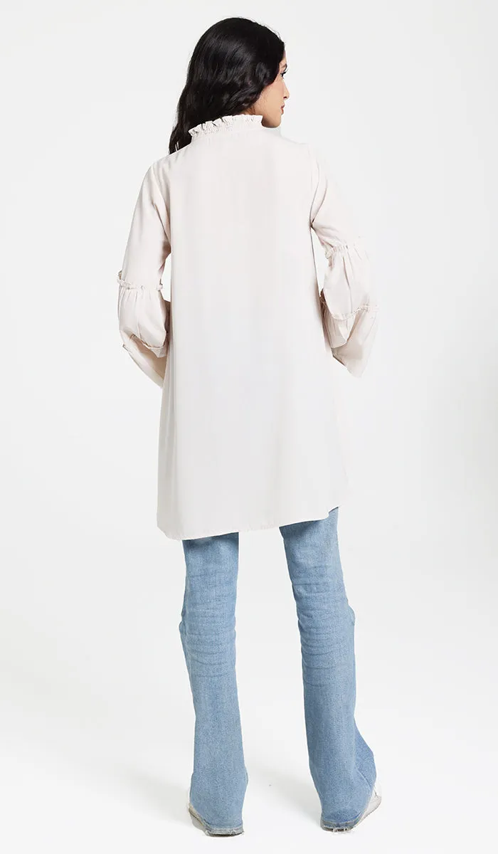 Saba Long Modest Tunic Dress - Ecru - PREORDER (ships in 2 weeks)