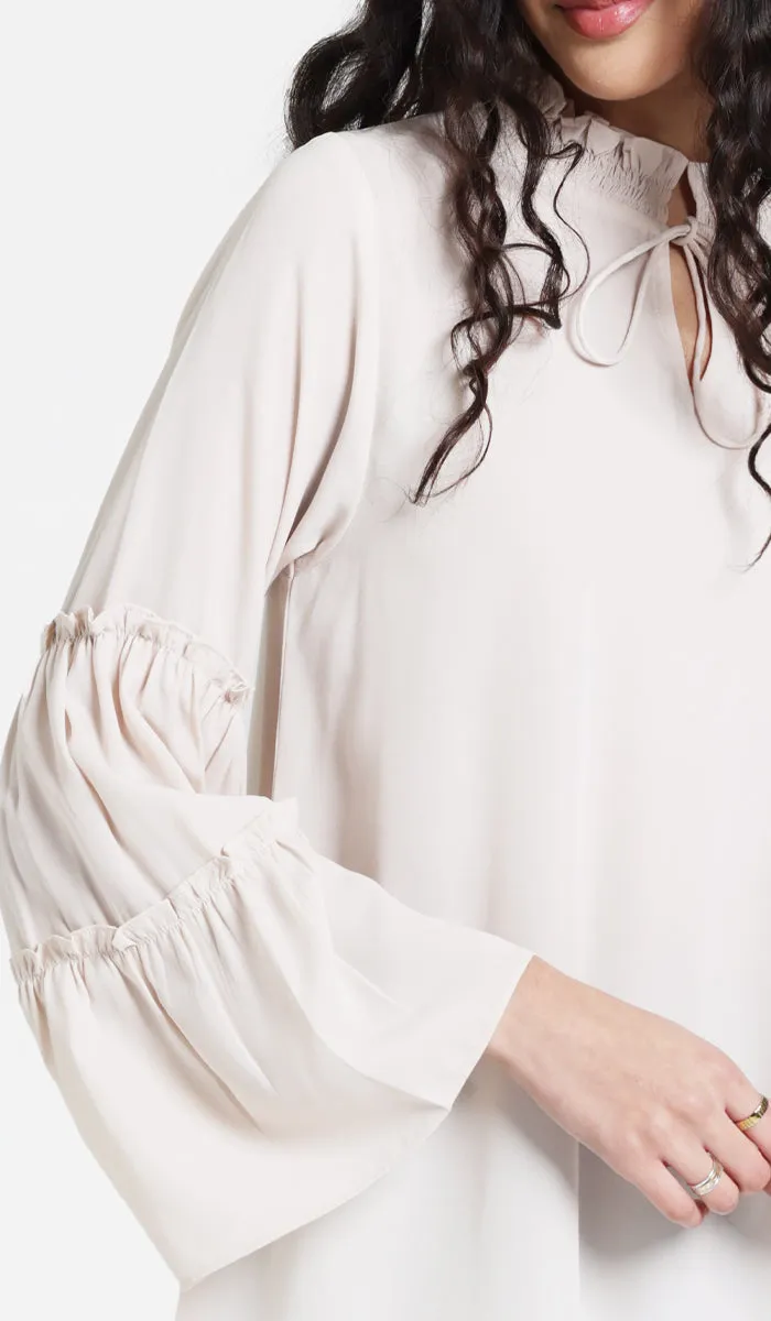 Saba Long Modest Tunic Dress - Ecru - PREORDER (ships in 2 weeks)