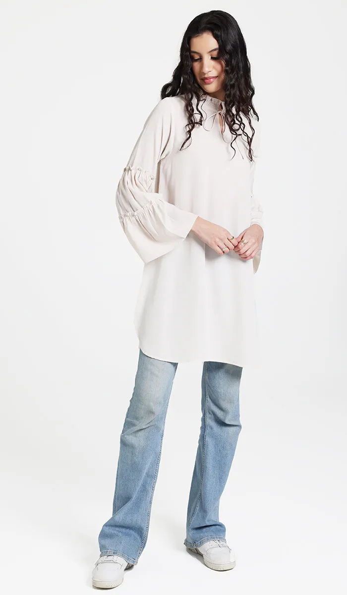 Saba Long Modest Tunic Dress - Ecru - PREORDER (ships in 2 weeks)